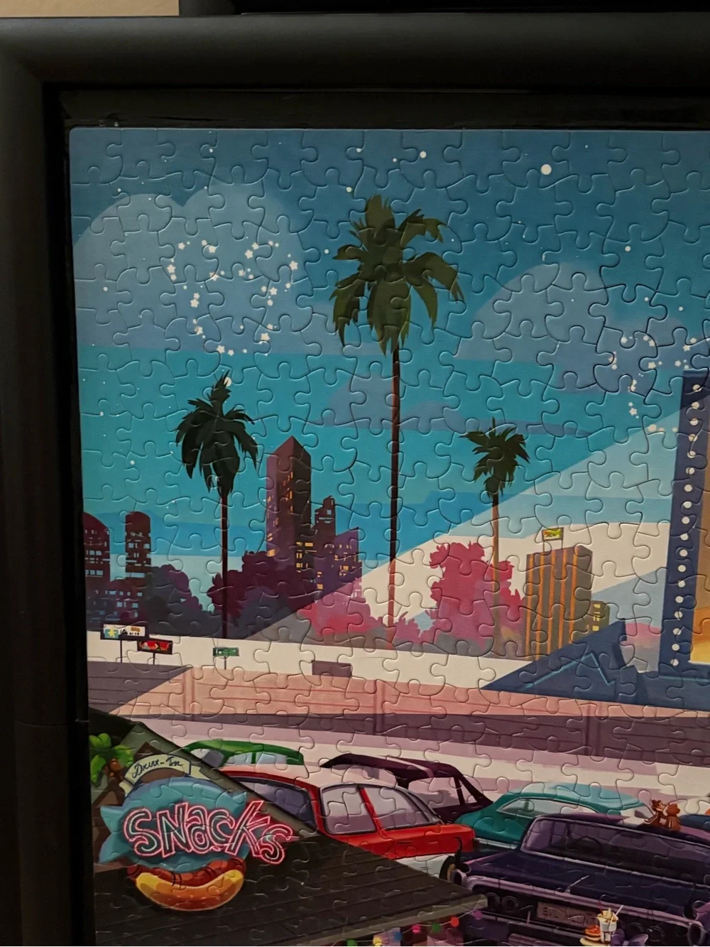 Framed Puzzle Art - Mickey & Friends Drive-In